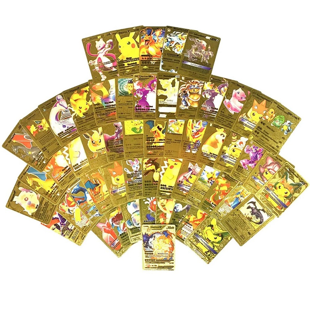 165 Pokemon Gold Foil Cards PACK CARDS TCG GX Vmax GX Card Charizard Sealed New - Picture 3 of 16